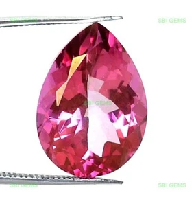 18x13 mm Certified Natural Pink Topaz Pear Cut Faceted 15.28 Cts Loose Gemstone - Picture 1 of 15