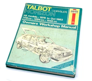 HAYNES WORKSHOP MANUAL FOR TALBOT SUBEAM HORIZON 78-83 ALL MODELS 1118 1442 - Picture 1 of 6