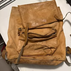 Beckmann Norwegian Day Pack Backpack Norway Vintage Brown Leather Rucksack - Picture 1 of 9