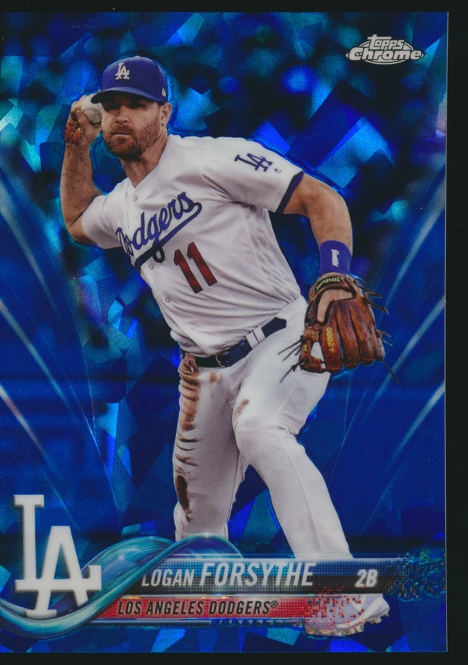 2018 Topps Chrome Sapphire Blue Refractor #35 Logan Forsythe Dodgers - Image 1 of 1