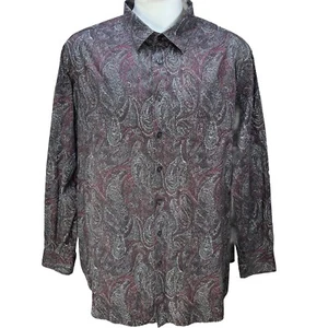 Perry Ellis Men's Size 2XL Multicolor Paisley Casual Long Sleeve Button Shirt - Picture 1 of 9