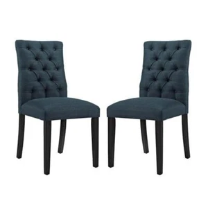 Modway Duchess 21.5" Modern Style Fabric Dining Chair in Azure Blue (Set of 2) - Picture 1 of 5