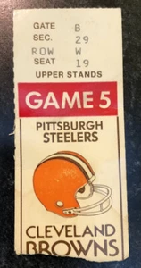 1980 PITTSBURGH STEELERS VS CLEVELAND BROWNS NFL FOOTBALL TICKET STUB - Picture 1 of 2