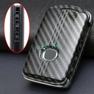Carbon Fiber Car Key Fob Cover Case Holder For 2020+ Mazda 3 6 CX-30 CX-5 CX-50 - Image 1 of 4