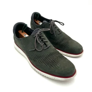 Cole Haan 2.Zerogrand Mens Size 15M Gray Suede Laser Wing Tip Oxford Shoe C26036 - Picture 1 of 11
