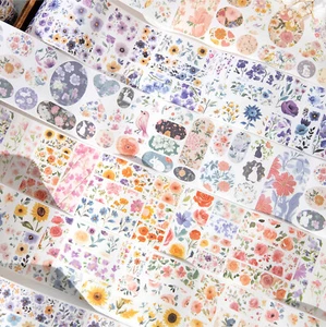 Flores Plantas Adhesivo Washi Tape Diarios Álbum de Tarjetas Álbum de Recortes Hágalo Usted Mismo Pegatinas - Imagen 1 de 11