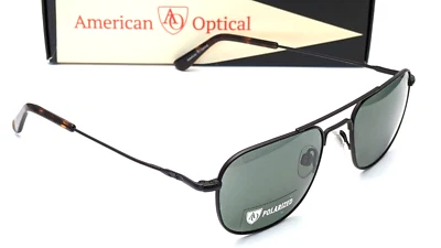 Gafas de sol American Optical Checkmate Pilot mate negro verde para hombre 56 mm Foto 1 de 4
