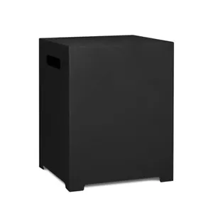 Bowery Hill Modern Steel Propane Tank Cover in Black - Picture 1 of 5