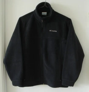 COLUMBIA BOYS  FLEECE BLACK COLLARED FULL ZIP SWEATER SIZE 15/16 - Picture 1 of 6