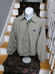 Bugle Boy Windbreaker Jacket Men's Large Beige Vintage Embroidered 90s - Picture 1 of 8