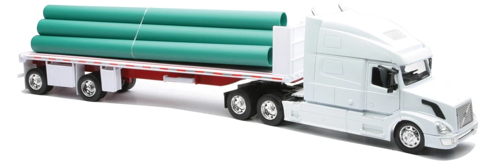 New-Ray Toys 1:32 Scale Volvo VN-780 Flat Deck w/ Pipe 14223 - Image 1 of 1