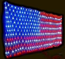 Extra Bright Usa American Flag Lights Net String Light Leds 3 x 6.5 Ft Outdoor