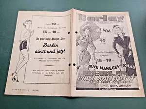 1949 mai BERLIN DDR programm CIRCUS BARLAY revue BERLIN EINST UND JETZT zirkus - Bild 1 von 2