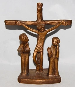 XL Bronzefigur, Egino Weinert, Johannes und Maria am Kreuz Jesus, Bronze, Figur - Bild 1 von 6
