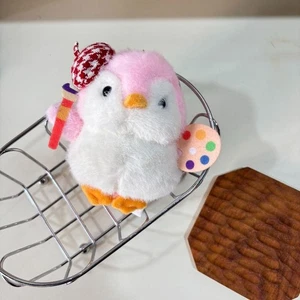 Lindo Pequeño Pintor Pingüino Peluche Llavero Muñeca de Peluche Llavero Bolso Colgante - Imagen 1 de 9