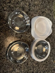 CATIT White Double Diner Removable Stainless Steel Bowls Plastic Stand Non Skid - Picture 1 of 4