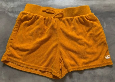 Juicy Couture Shorts Womens Medium Yellow/Gold Terry Cloth Drawstring Crown - Image 1 of 4