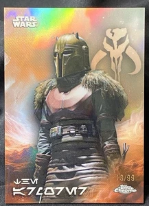 2025 Topps Chrome Star Wars - THE ARMORER /99 - SP AUREBESH Refractor Holo - Picture 1 of 4