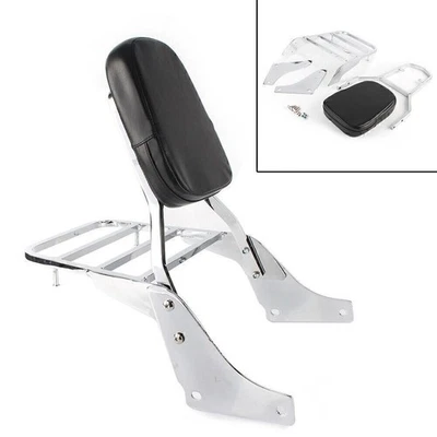 Sissy Bar Backrest + Luggage Rack Pad For Honda Shadow SABRE 1100 ACE VT1100 - Image 1 of 4