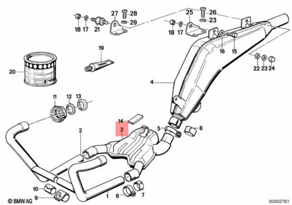Silenciador delantero original BMW 47E R 100 GS PD 80 CH 18121452394 Foto 1 de 1