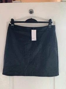 BNWT Matalan Black Faux Leather Mini Skirt - Size 14 XL / 14 • New with tags - Picture 1 of 12