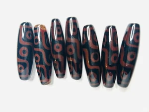 7 Large Tibetan Himalayan Carnelian Stone Dzi Beads Eye Bead agate 2” - Picture 1 of 5