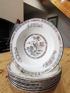 6 x Wedgwood KUTANI CRANE 8" Suppen-/Nudelschalen mit Rand - Bild 1 von 2