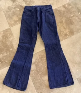 Mens Vintage DENIM Bellbottom Jeans Pants Desdstock 70s Size 30x32 - Picture 1 of 4