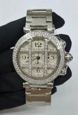 Cartier Pasha Seatimer Chronograph Steel  diamonds Preowned. B14266 - Image 1 of 4