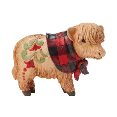 Jim Shore HIGHLAND GLEN HIGHLAND CALF FIGURINE-MOO-TI-FUL CHRISTMAS 6017041 NEW
