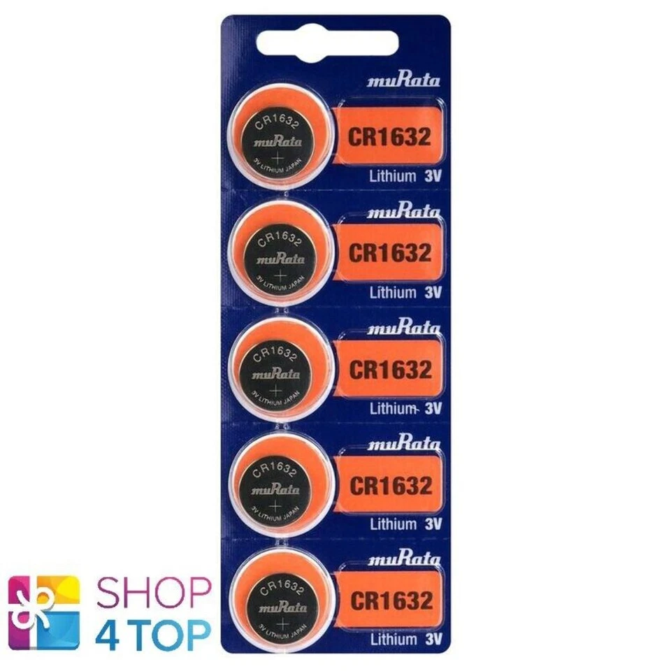 5 MURATA CR1632 LITHIUM BATTERIES 3V 140 MAH CELL COIN BUTTON EXP 2032 SONY NEW - Image 1 of 1