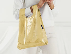 BAGGU STANDARD GOLD Metallic Reusable Tote Shopping Bag Limited Exclusive - Picture 1 of 4
