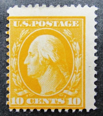 US Sc# 381 *MINT OG H* { 10c YELLOW WASHINGTON } NICE PERF 12' OF 1911 CV$ 95.00 - Image 1 of 4