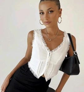 Prinzessin Polly Jordy Korsett Damen Gr. 2 Elfenbein Festival Weste Boho Hippie - Bild 1 von 8