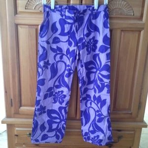 Roxy Quiksilver Juniors Purple Print Capri Pants Roxy Size 3 - Picture 1 of 8