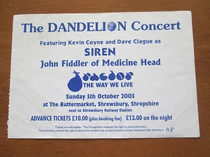 KEVIN COYNE SIREN - DANDELION RECORDS CONCERT BUTTERMARKET SHREWSBURY 5.10.03 - Picture 1 of 3
