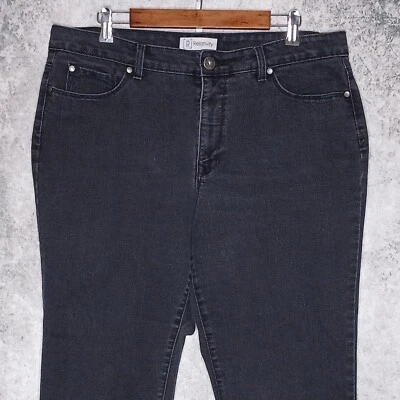 Relativity Mujer Adelgazante Vaqueros Rectos 16 Cortos Elásticos Desteñidos Negro Carbón Foto 1 de 4