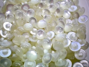 Small 14mm 22L Ivory White Clear Pearl Pearlescent Polished Shank Button (G26) - Picture 1 of 24