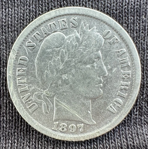 1897 P Barber Liberty Dime 10c Cover