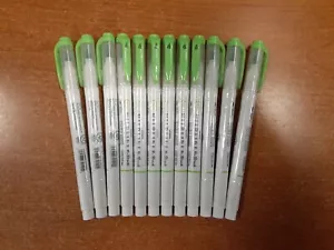12 Pack: Zebra Mildliner Double Ended Pens, Bold/Fine Tips, Green - W1C - Picture 1 of 5