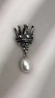 Ehinger Schwarz Schmuck Anhänger 925 Silber Kettenanhänger Krone Perle Set - Bild 1 von 4