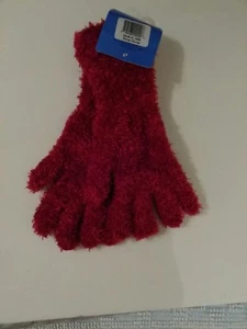 Ladys Red Long Style Fleece Gloves Soft & Stretchy One Size - Bild 1 von 3