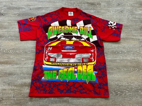 Vintage Kudzu 1995 McDonalds Awesome Bill Elliott Nascar All Over Print T Shirt Cover