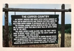 INSEGNA COPPER HARBOR, MI Michigan COPPER COUNTRY ~ Cartolina Top Brockway Mountain - Foto 1 di 2