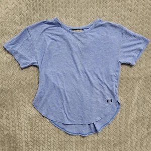 Under Armour Top T-Shirt Womens Size XS Blue Logo Workout Training Casual Gym - Picture 1 of 7