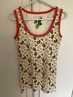 dorothy perkins woodland trust ivory/green vest top size 12