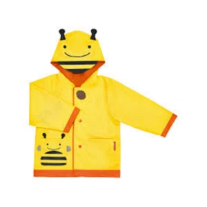 Skip Hop Zoo Bee Raincoat Kid Toddler Yellow Bee Rain Jacket Hood Size 5-6 - Picture 1 of 3