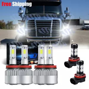 For Freightliner Cascadia 2008-16 6X LED Headlight Hi/Lo+Fog Lights Bulbs White - Picture 1 of 12
