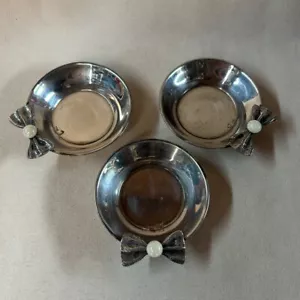 Antique Vintage 900 Silver Small Tray Set Of 3 - Bild 1 von 10