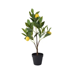 Decoris - Zitronenbaum in schwarzem Topf 60cm realistische Optik Deko künstlich - Bild 1 von 1